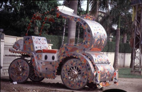 A decorated rickshaw in Karachi