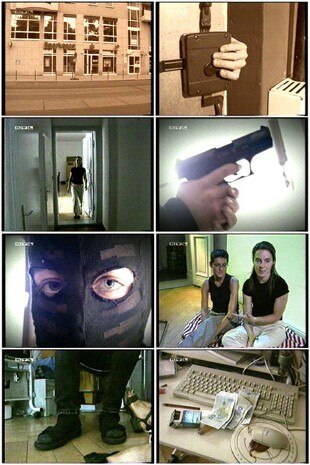 Gianni Motti, <i>Spartkasse</i>, 1999. Performance(video) in Berlin. 
Courtesy Artra Milan