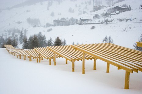 Daniel Buren and Patrick Bouchain. Photo Jeffrey Debany. Courtesy of Fung Collaboratives/The Snow Show 
