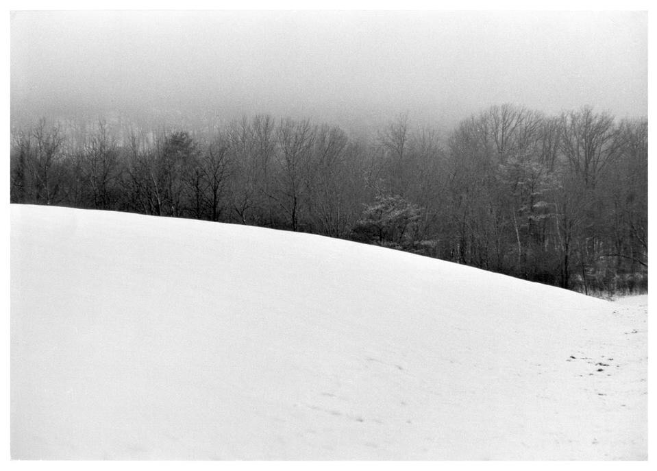 <i>Curve seen from a highway, Austerlitz, N.Y. 1970</i><br>
Silver gelatin print<br>
11 x 14 inches (27.9 x 35.6 cm)