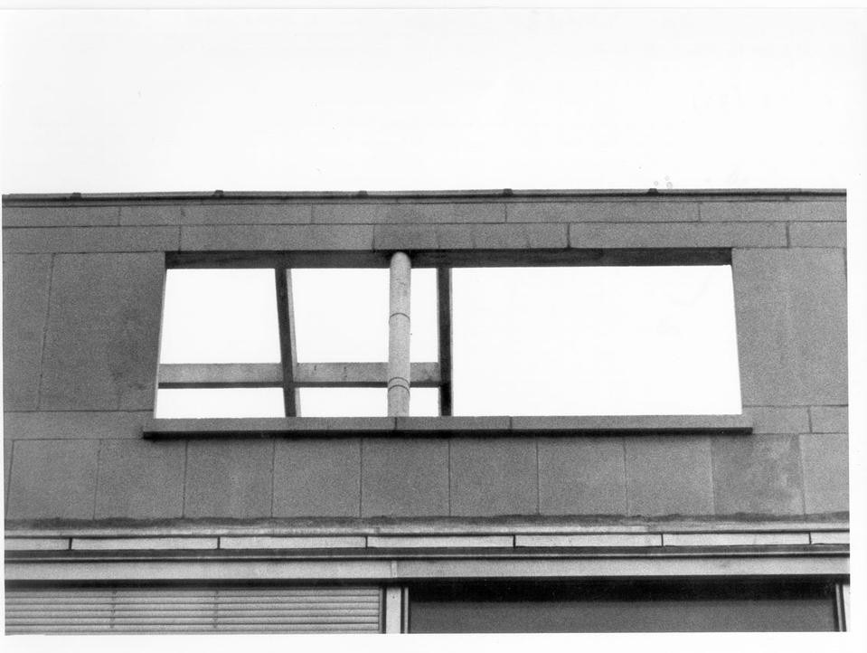 <i>Detail, Roof, Le Corbusier’s Swiss Pavilion, Cité Université, Paris 1967</i><br>
Silver gelatin print<br>
8 x 10 inches (20.3 x 25.4 cm)