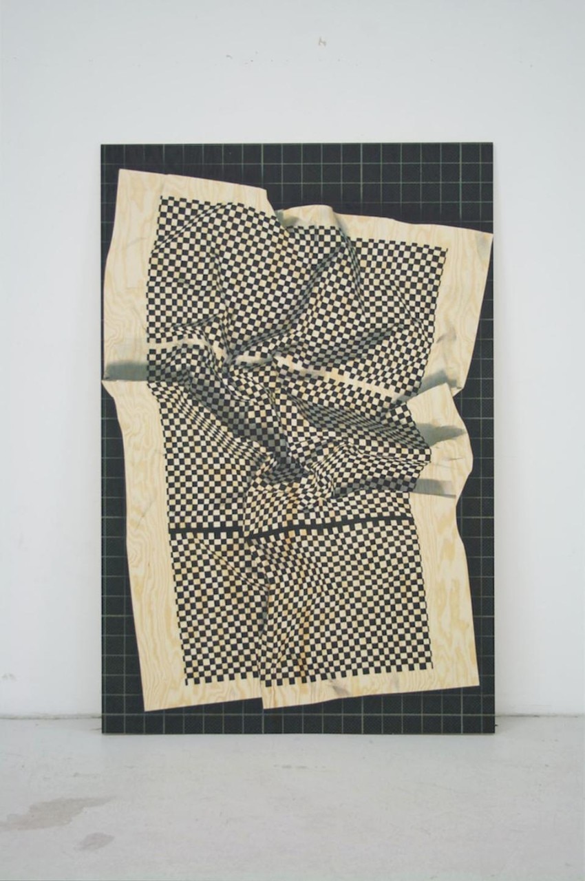 Riccardo Previdi, <i>Test (Ska)</i>, 2010. UV-print on wood, 150 x 100 cm, unique (courtesy: Sommer & Kohl, Berlin and Galleria Francesca Minini, Milano). 
