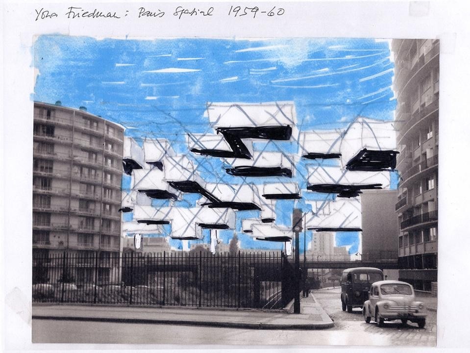 Yona Friedman, <i>Cartoline postali (Venezia)</i>,
2009, mixed technique on paper. 20 x 30 cm
(courtesy of Galleria Massimo Minini) Yona Friedman, <i>Cartoline postali (Venezia)</i>,
2009, mixed technique on paper. 20 x 30 cm
(courtesy of Galleria Massimo Minini)