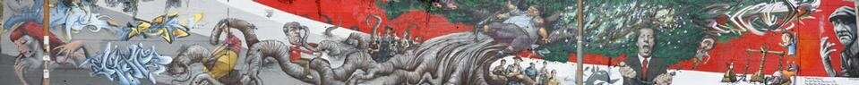 Murales in Arcavacata (Rende) by different artists. Among them, Jaz, Macs, Caktus & Maria. Photo Mario Marra