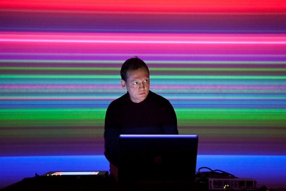 Alva Noto (Carsten Nicolai) during a <i>Madrenalina</i> evening at Madre Museum (photo by Amedeo Benestante).