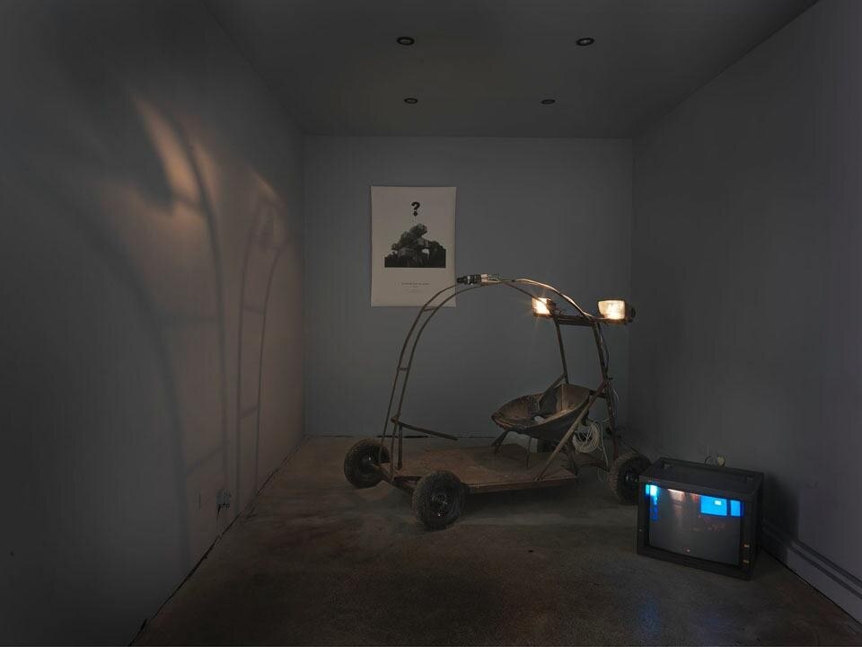 Didier Faustino, <i>Exploring Dead Buildings</i> (video 13'52", 2010).
<i>Exploring Dead Buildings</i> is a video made in the abandoned headquarters of the former Ministry of Highways of the Soviet Republic of Georgia. The video shows the discovery of this dilapidated space by a wheeled drone that is operated remotely.