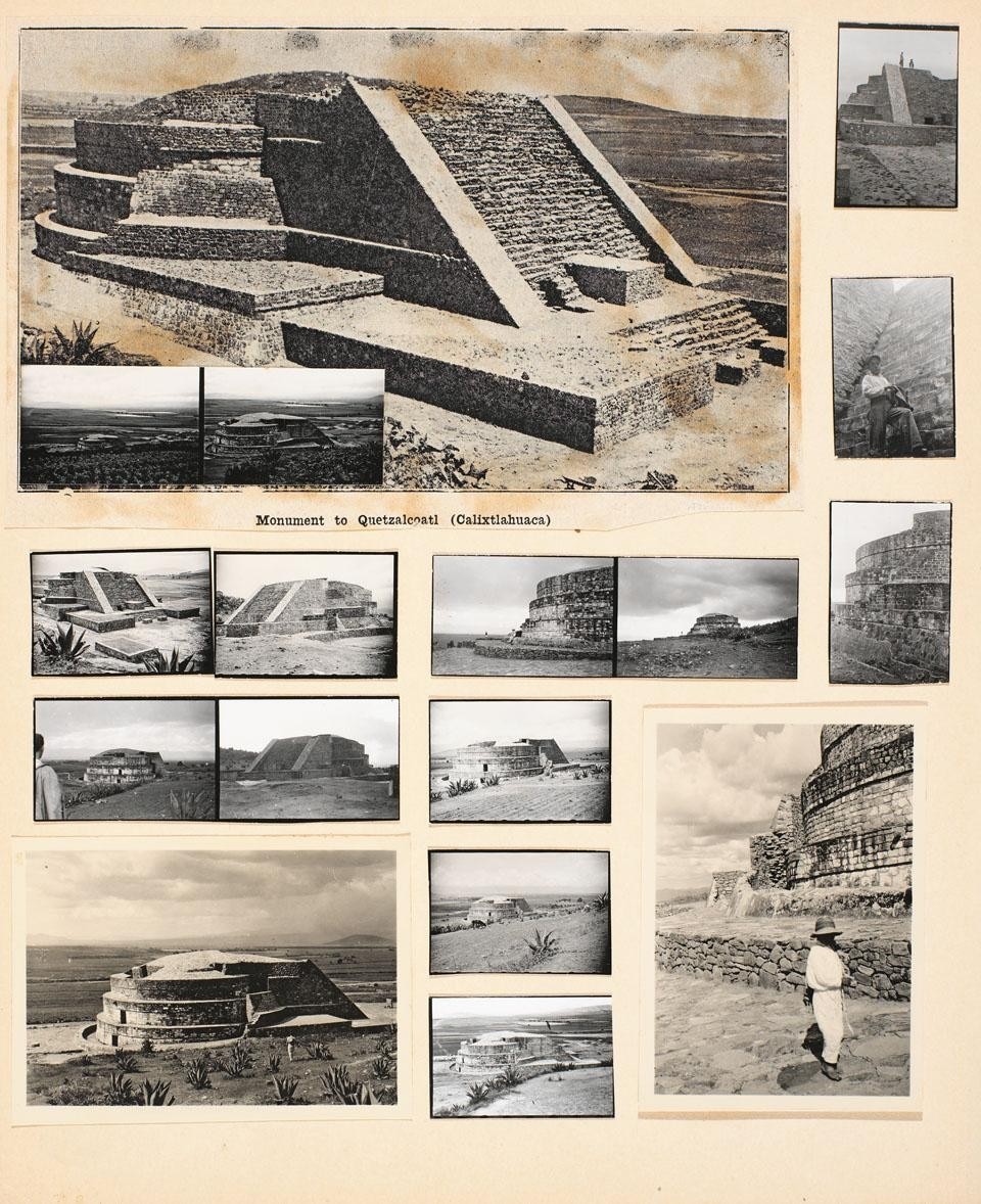 Josef Albers, <i>Quetzalcoatl Monument, Calixtlahuaca,</i> undated photographs mounted on cardboard backing. © The Josef and Anni Albers Foundation, Bethany