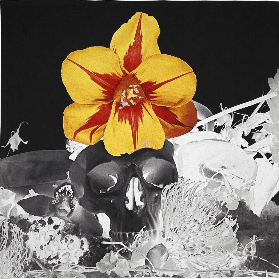 Marc Quinn, <i>Pixelation of the Hearth,</i> 2011. 280x436cm, wool and silk, woven by Flanders Tapestries. Published by the artist and Factum Arte, lent by the artist.