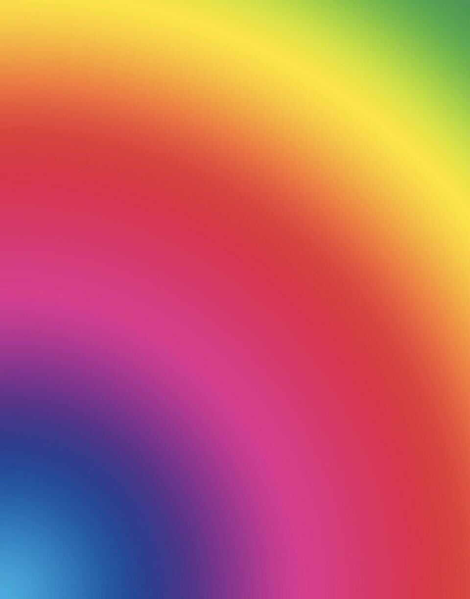 Cory Arcangel, <i>Photoshop CS: 110 x 72 inches, 300 DPI, RGB, square pixels, default gradient "Spectrum," mousedown y=27450 x=6700, mouseup y=4800 x=13400</i>, 2010. Chromogenic print, 110 x 72 cm. Collection of  Rachel e Carl Berg