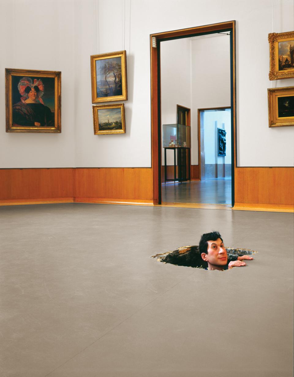 Maurizio Cattelan, Untitled 2001. Wax, pigment, human hair, fabric and polyester resin. © Maurizio Cattelan. Photo Attilio Maranzano, courtesy of the artist.