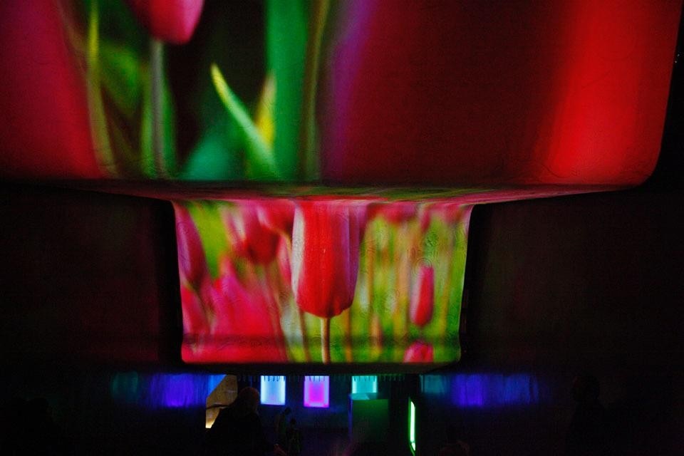 Pipilotti Rist, <i>Lobe of the Lung,</i> audio-video installation, 1999.