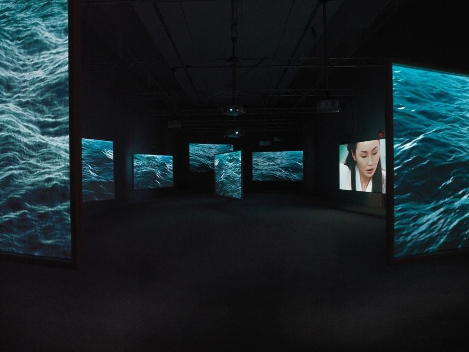 Top: <em>Hotel (Ten Thousand Waves)</em>, 2010. Courtesy of the artist, Metro Pictures, New York and Victoria Miro Gallery, London. Above:<em> Ten Thousand Waves</em>, 2010,  
Installation view, Bass Museum of Art, Miami.
Courtesy of the artist and Victoria Miro Gallery, London.
Photo by Peter Haroldt

