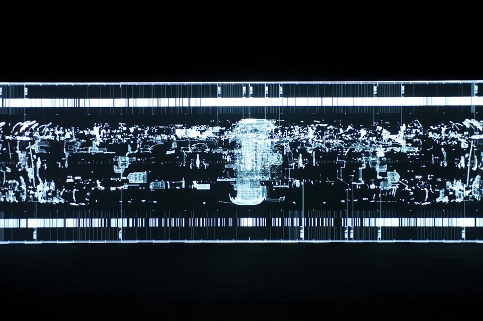 Ryoji Ikeda, <em>data.anatomy [civic]</em> at the MUMA Kraftwerk Berlin, installation view