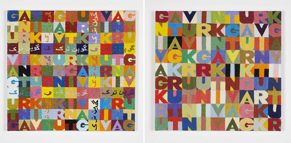 Left, <em>Air & Sea</em>, 2012. Right, <em>Stars & Moon</em>, 2012