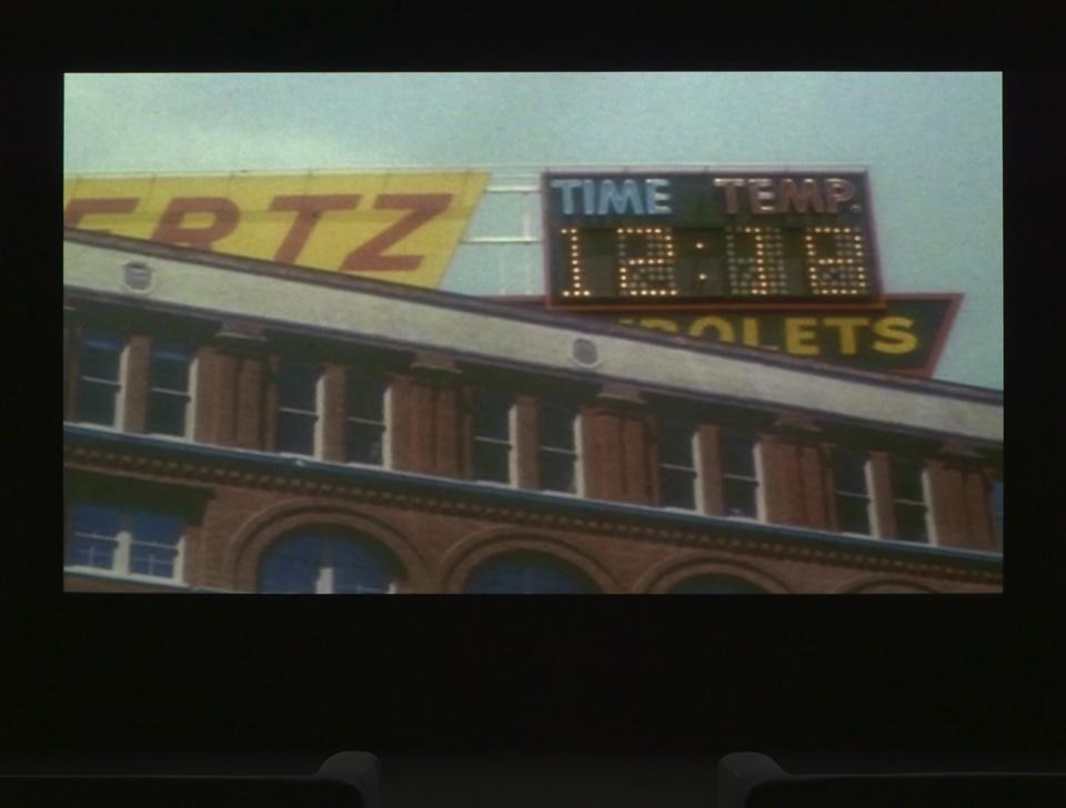 Christian Marclay, installation view of <em>The Clock</em>, 2010. Single-channel video with sound, 24 hours. © Christian Marclay, courtesy Paula Cooper Gallery, New York and White Cube, London