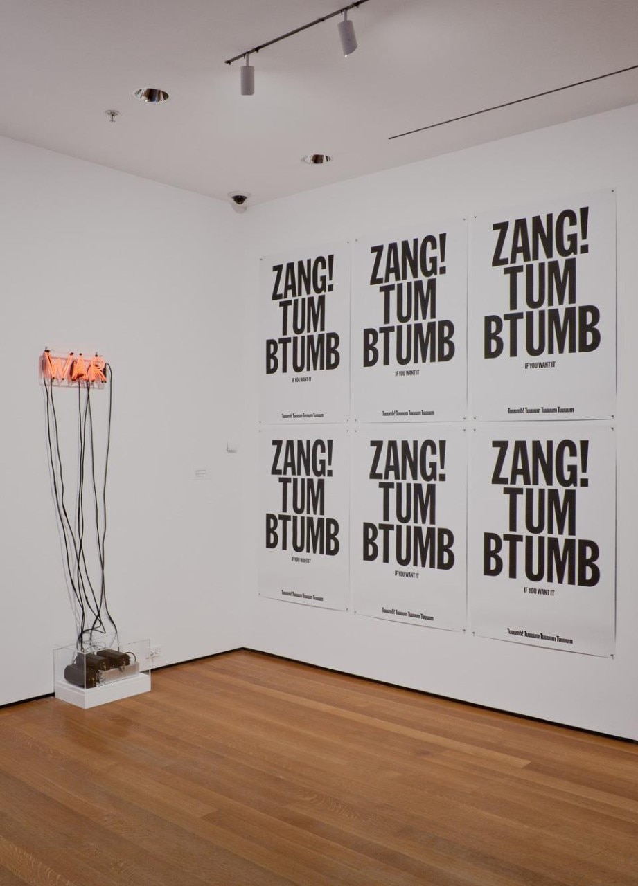 Experimental Jetset's <em>Zang! Tumb Tumb (If You Want It)</em> on display at <em>Ecstatic Alphabets/Heaps of Language</em>, MoMA. © The Museum of Modern Art, New York