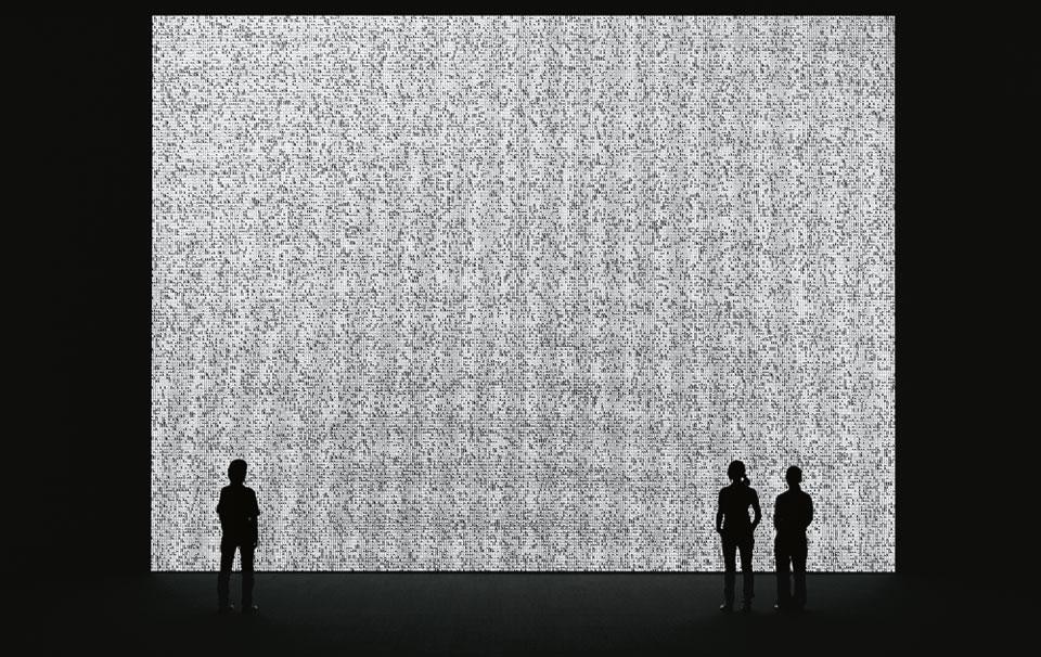 Ryoji Ikeda, <em>data.tron</em>, 2007. © Ryoji Ikeda. Photo by Ryuichi Maruo, courtesy of Yamaguchi Center for Arts and Media (YCAM)