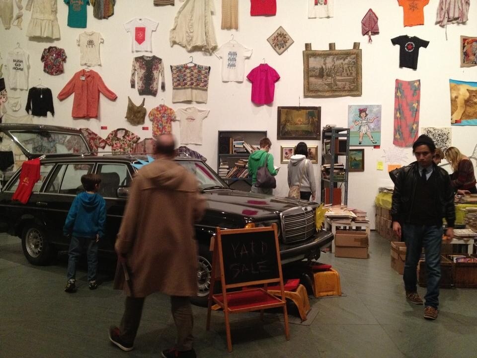 Martha Rosler, <em>Meta-Monumental Garage Sale</em>, installation view at the Museum of Modern Art, New York. Photo by Aileen Kwun