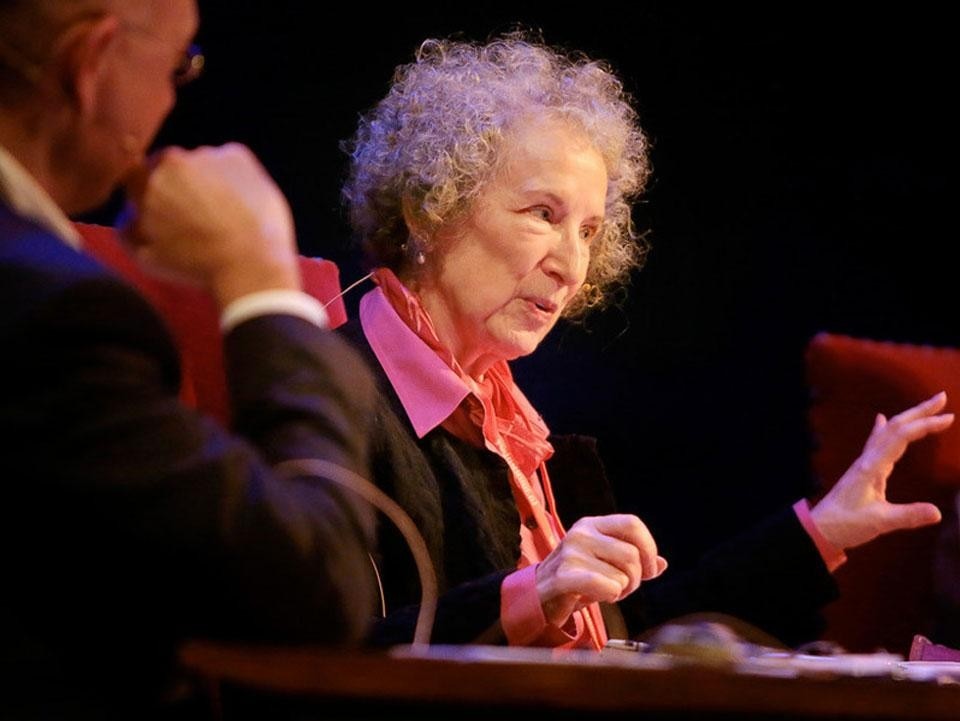 Novelist Margaret Atwood, one of the speakers in the <em>How to Change the World</em> panel