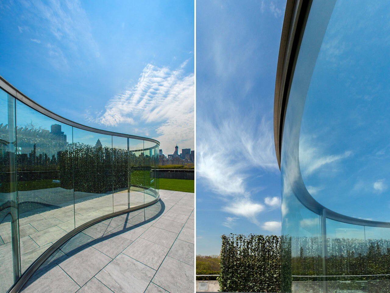 Dan Graham, <i>Hedge Two-Way Mirror Walkabout </i>, 2014, for <i>The Roof Garden Commission</i>: Dan Graham with Günther Vogt on The Metropolitan Museum of Art’s Iris and B. Gerald Cantor Roof Garden. Photo Hyla Skopitz, The Photograph Studio, Copyright The Metropolitan Museum of Art