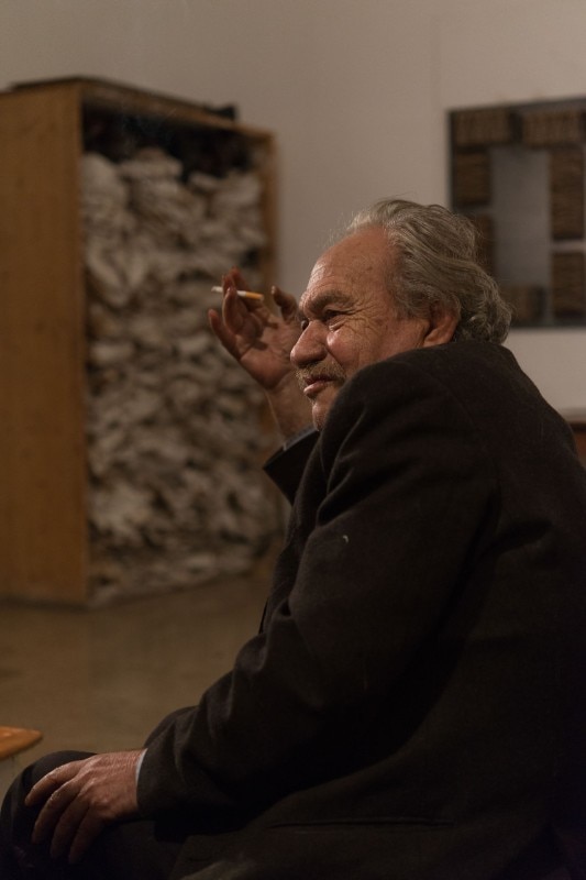 Jannis Kounellis in his studio in Rome, 2015