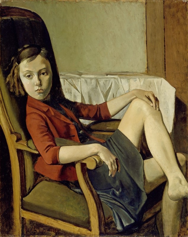 Balthus, Thérèse, oil on cardboard on wood, 100.3 x 81.3 cm, 1938. The Metropolitan Museum of Art, New York. Bequest of Mr. and Mrs. Allan D. Emil, in honor of William S. Lieberman, 1987. Copyright Balthus. Photo: The Metropolitan Museum of Art/Art Resource/Scala, Florence