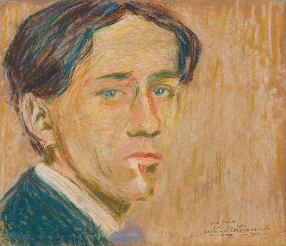 Gino Severini, Self-portrait, 1907-1908, pastel on cardboard, 27.8x32.4 cm