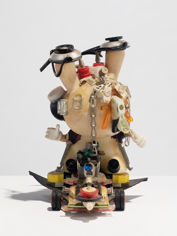 Donati Figure, c. 2000. Sculpture with found objects, 11 x 13 x 10 inches. Photo by Cooper Dodd, courtesy of the Estate of Rammellzee and Jeffrey Deitch, New York
