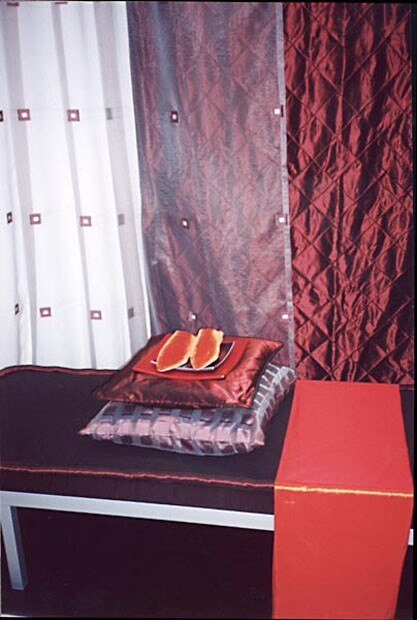 Warm, saturated colours from the Palazzo line by Interieur with the diaphanous Astori fabric