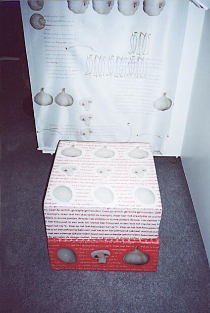 Draft design with vegetable and text motifs from Maastricht