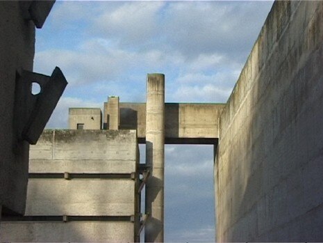 The church is connected to the rest of the monastery by a suspended “bridge” in concrete