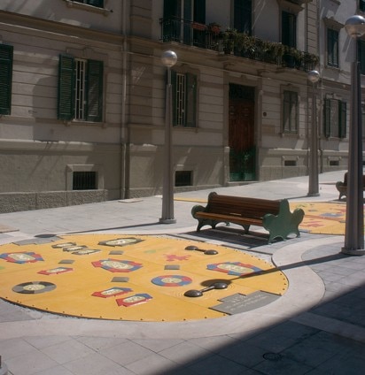The floor decorations by Luigi Serafini. Photo Peppe Avallone 
