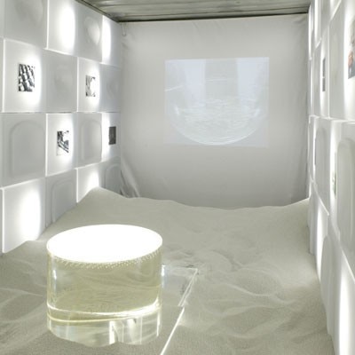In container 16, T. Iida and Kotobuki Co. present a futuristic chair that shows the body and its movements