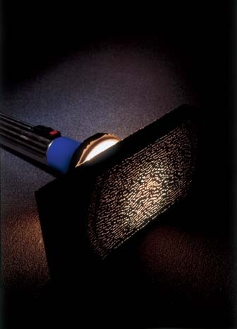 LiTraCon’s appearance is that of normal concrete, but the thousands of fibre optics that run through it transmit light perfectly from one side of the concrete panels to the other