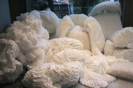 The polyester fibres that are processed to become the chair’s material and structure