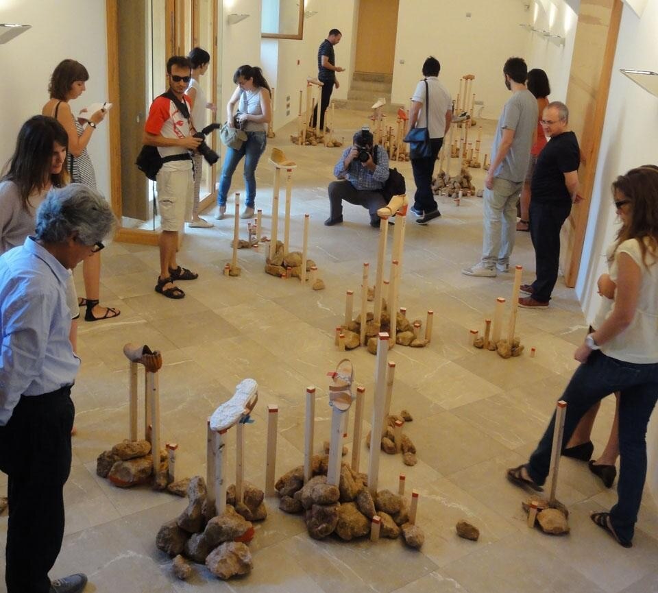 One of the rooms with the final exhibition of the projects developed during the workshop.