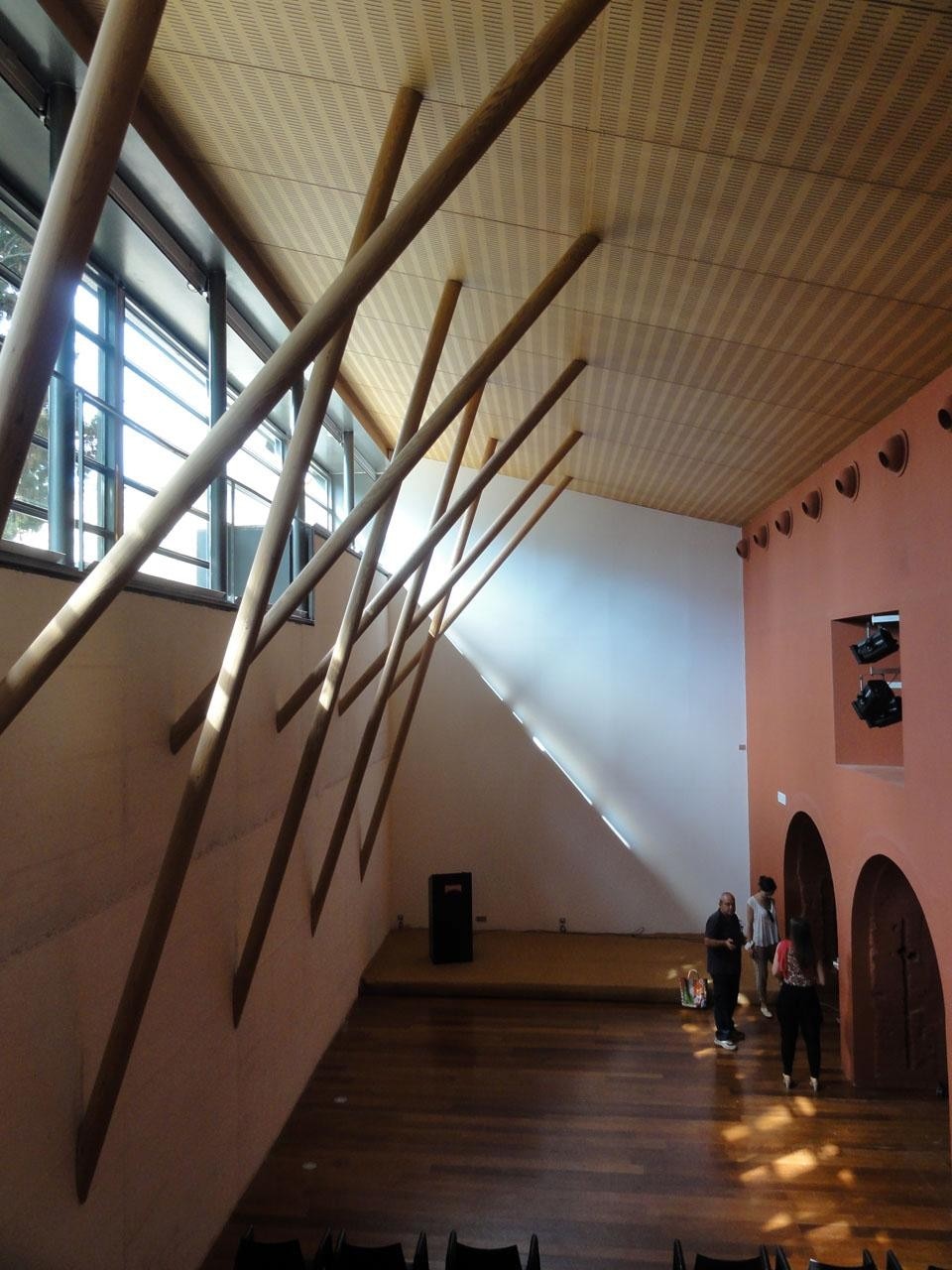 Inside the auditorium building renovated by Rafael Moneo.