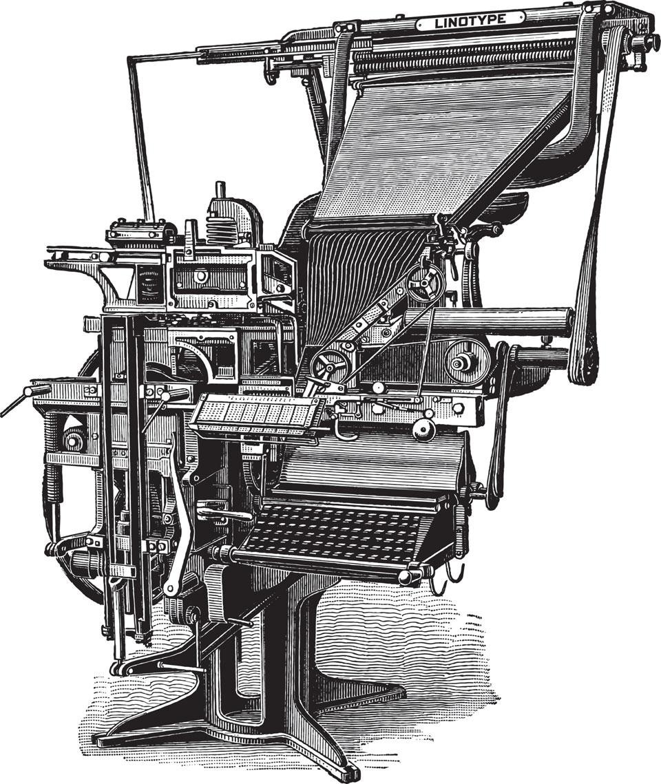 <em>Linotype: The Film</em> machine logo