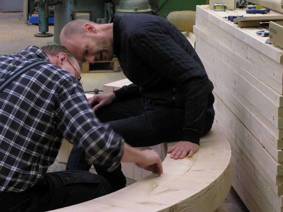 Chris Kabel, during the production process of <em>Wood Ring</em>