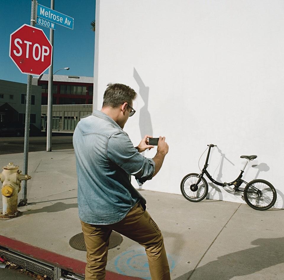 Top: The impossibility of producing the HiddenRadio through standard channels led Vitor Santa Maria (left) and John Van Den Nieuwenhuizen to try Kickstarter. Above: Gabriel Wartofsky worked on his foldable electric bike for two years. The funding he obtained allowed him to have 100 units produced