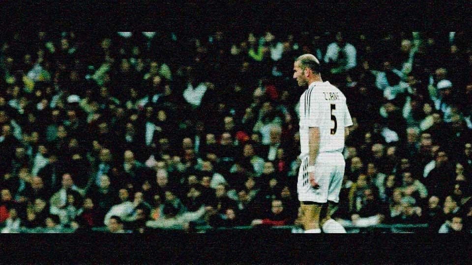 A screenshot of the
documentary film <em>Zidane:
A 21st Century Portrait</em> by
Douglas Gordon and Philippe
Parreno, 2006