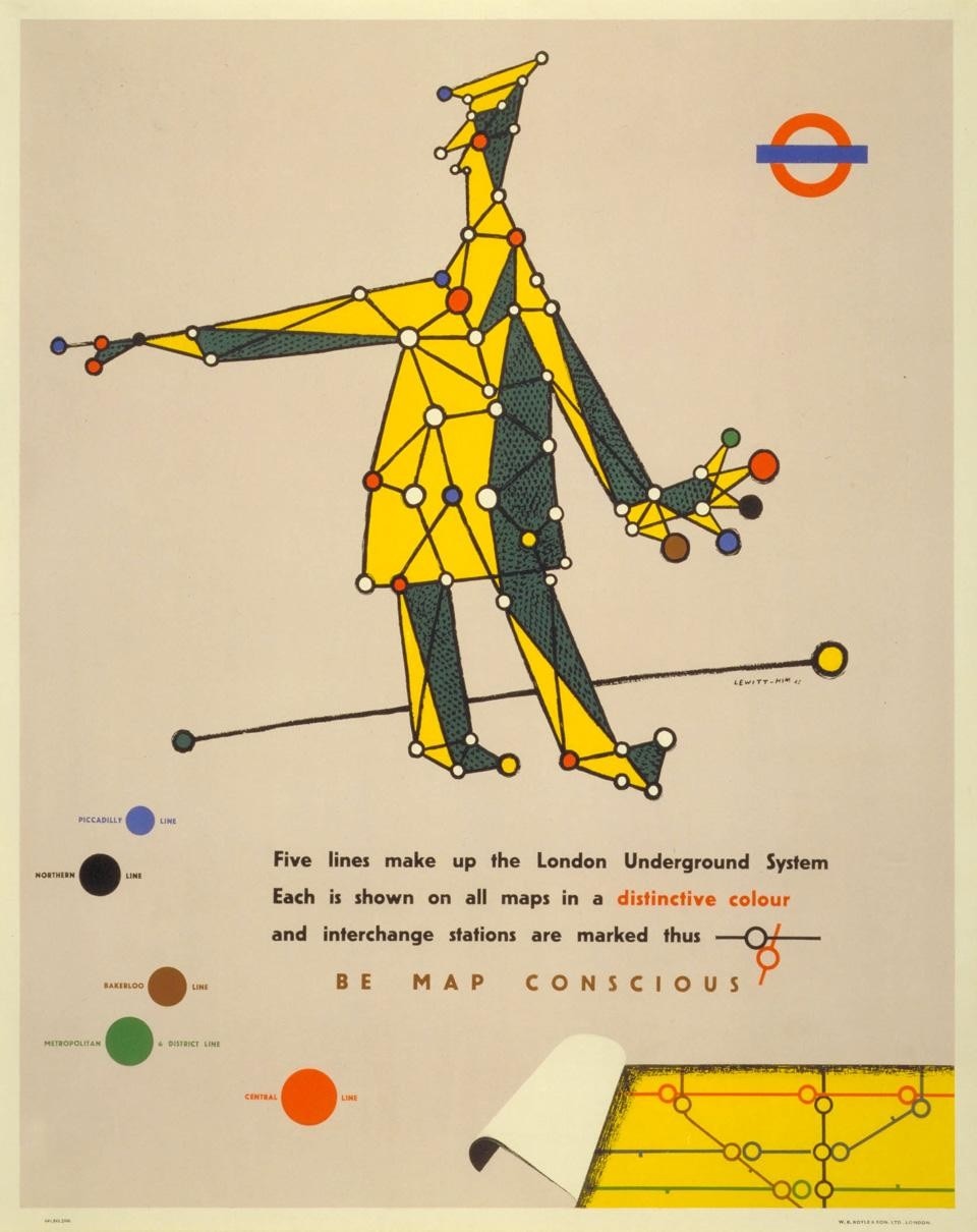 Lewitt Him, <em>Be map conscious</em> poster, 1945