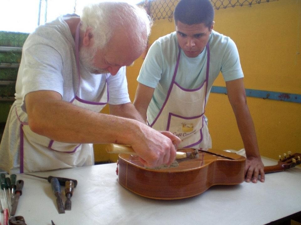 A repair café meeting in Santos, Brazil