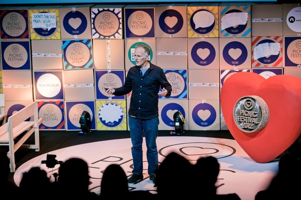 Tim O'Reilly during his lecture. Photo by Jonne Seijdel