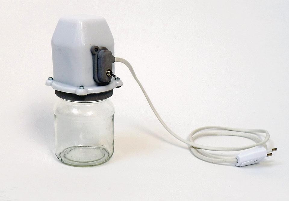 Jesse Howard, Coffee Grinder, from the <em>Transparent Tools</em> series. Each appliance relies on a
small number of technical
components. It can be
reproduced mainly by using
3D printers and automated
fabrication tools