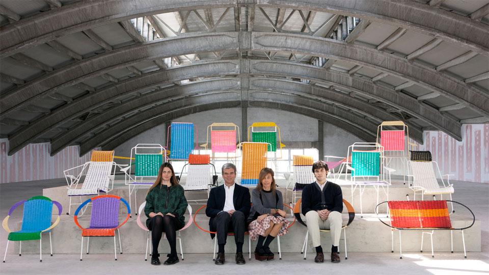 <em>The art of portrait: Marni</em>. Pictured, left to right: Carolina, Gianni, Consuelo e Giovanni Castiglioni. Photo by Francesco Jodice