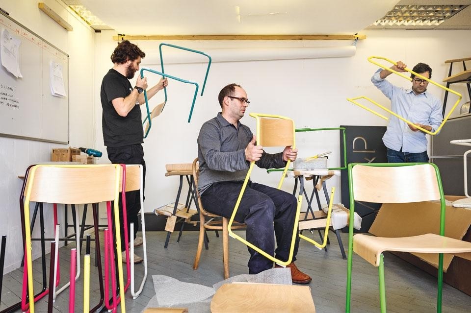 The three partners of VG&P
began producing practical,
well-built and affordable
furniture for the Canteen
group in London. Photo by Richard Nicholson The three partners of VG&P
began producing practical,
well-built and affordable
furniture for the Canteen
group in London. Photo by Richard Nicholson