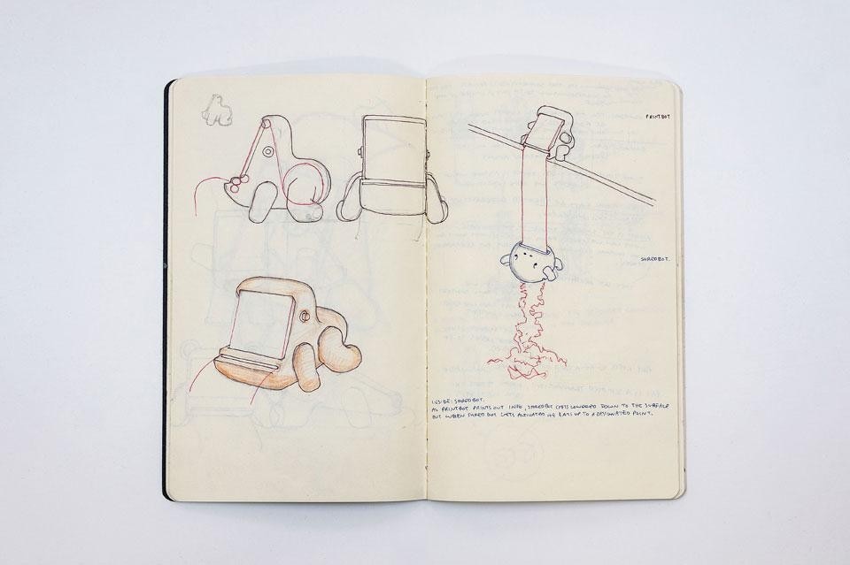 An early sketch of
Little Printer feeding into
Little Shredder An early sketch of
Little Printer feeding into
Little Shredder