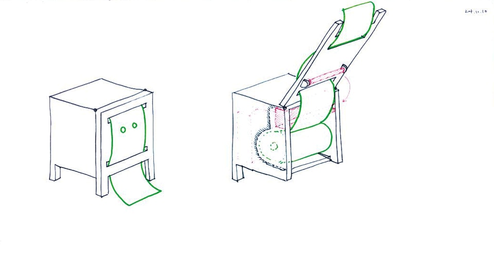 Studies of the paper loading
and exit mechanism Studies of the paper loading
and exit mechanism