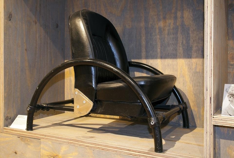 <em>Extraordinary Stories About Ordinary Things</em>, installation view at the Design Museum, London, 2013. Ron Arad's <em>Rover Chair</em>, 1981